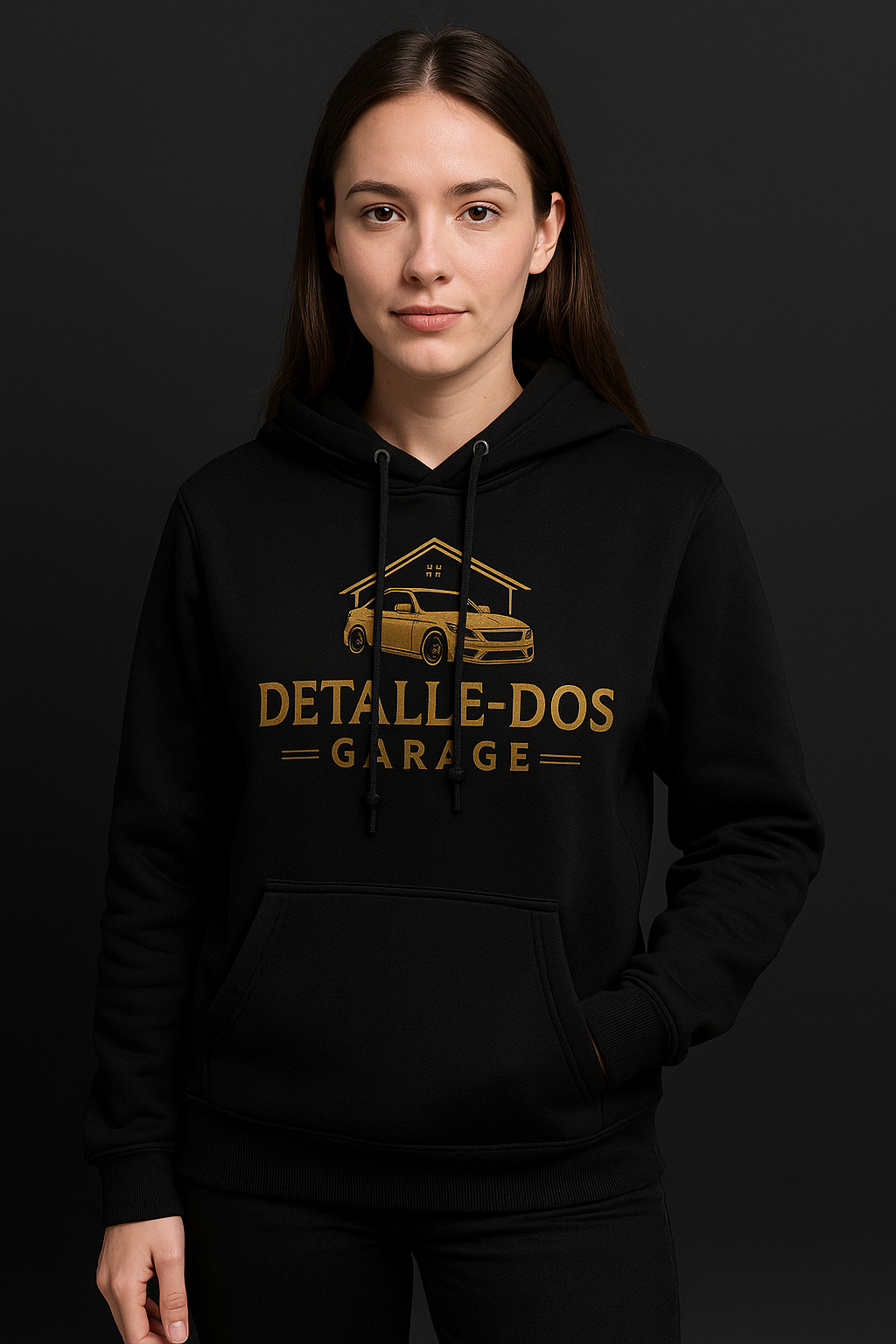 Sudadera Premium Negra Detalle-Dos Garage – Unisex